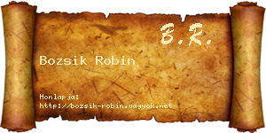 Bozsik Robin névjegykártya